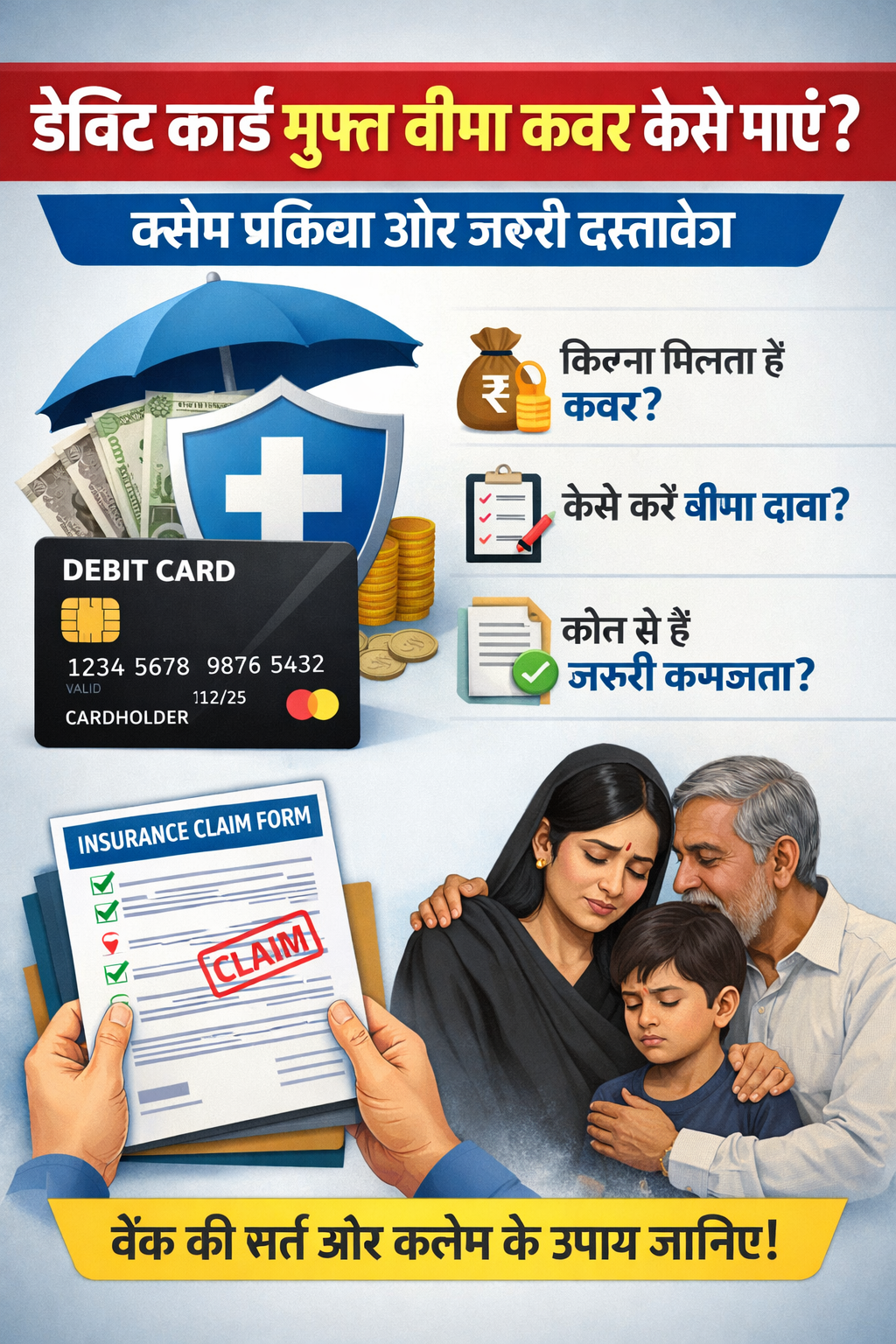 डेबिट कार्ड से मिलने वाला फ्री बीमा कवर कैसे लें? क्लेम के लिए जरूरी दस्तावेज जानें
