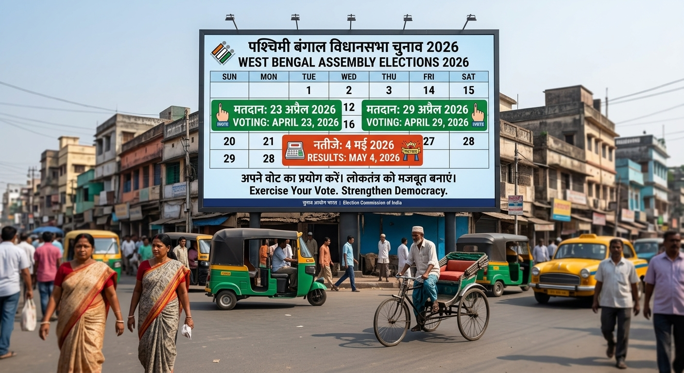 West Bengal Election Dates 2026: 23 और 29 अप्रैल को वोटिंग, 4 मई को आएंगे नतीजे