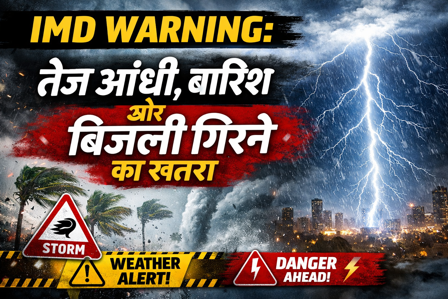 IMD Warning: तेज आंधी, बारिश और बिजली गिरने का खतरा