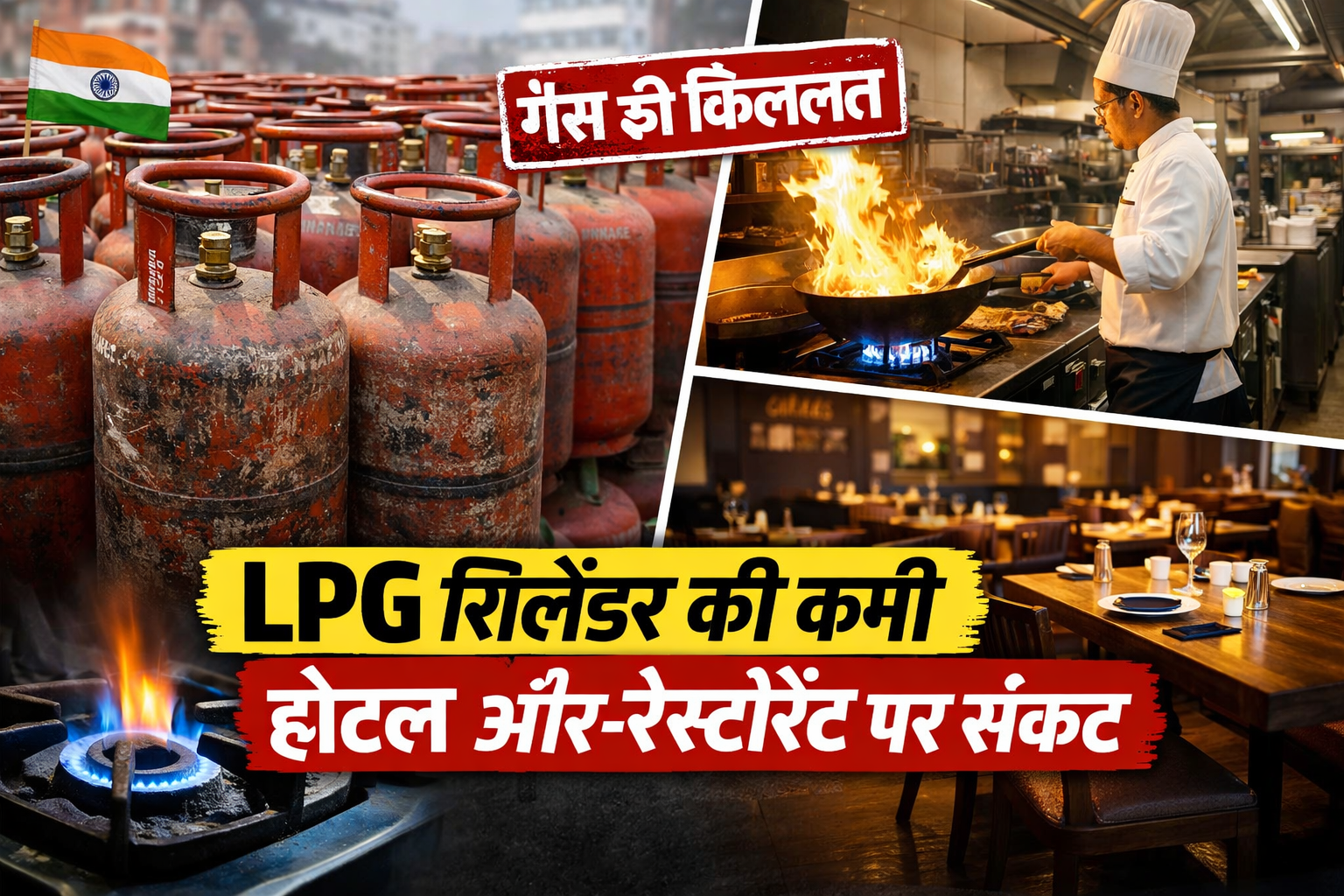 LPG सिलेंडर की कमी ने होटल और रेस्टोरेंट पर संकट पैदा कर दिया है।
