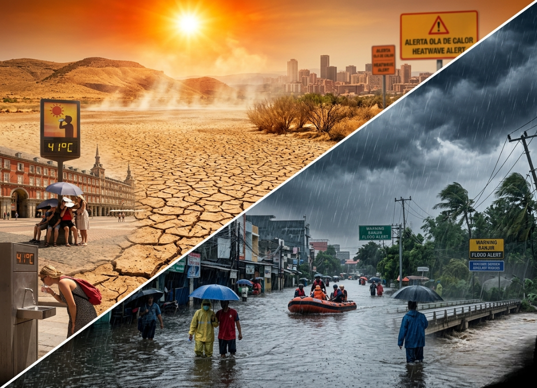 मौसम में बड़ा बदलाव, कई देशों में हीटवेव और कहीं भारी बारिश का अलर्ट