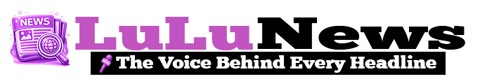 "Lulu News logo featuring a news icon and the tagline 'The Voice Behind Every Headline', representing a trusted digital news platform."