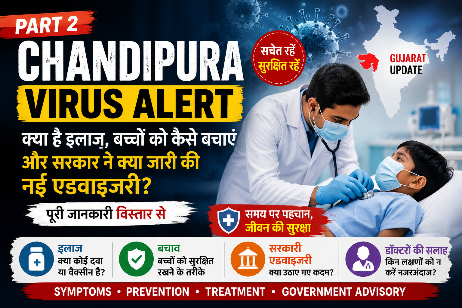Doctors treating Chandipura Virus patient with prevention tips and Gujarat health alert