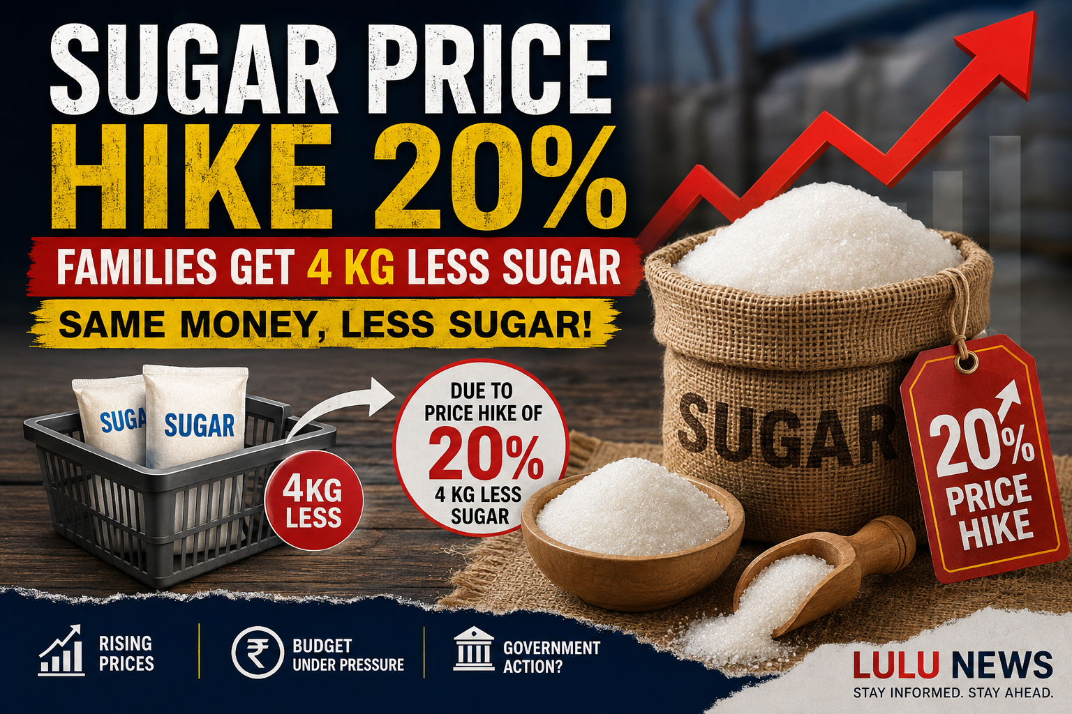 Sugar Price Hike 20 percent in India